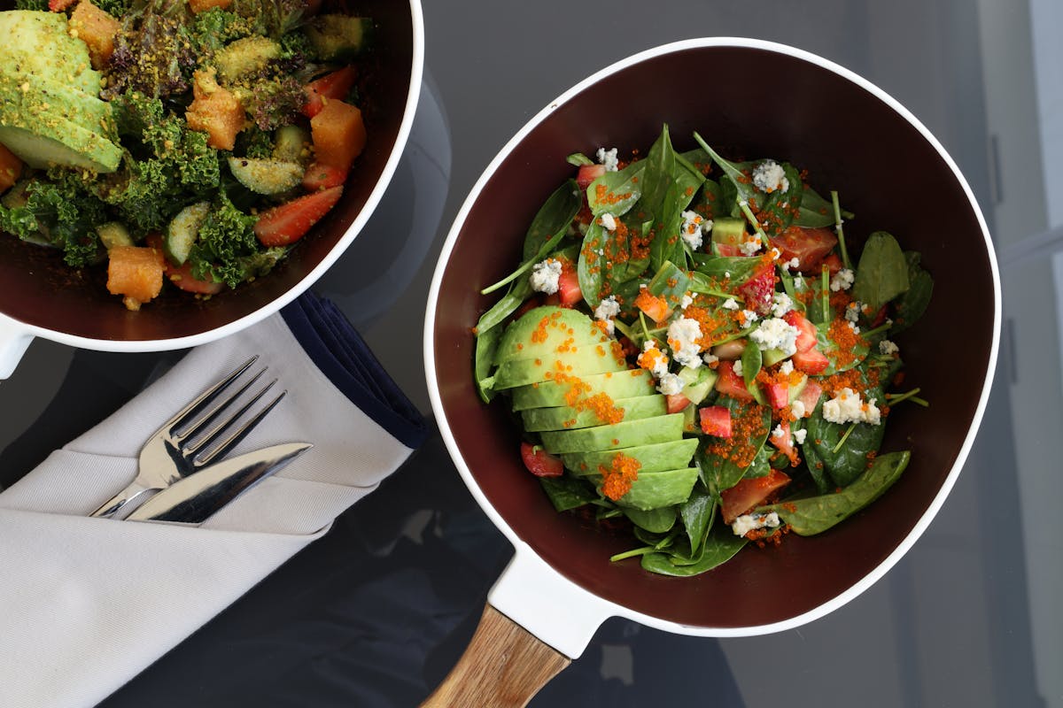 Foods rich in magnesium and potassium like spinach and avocado